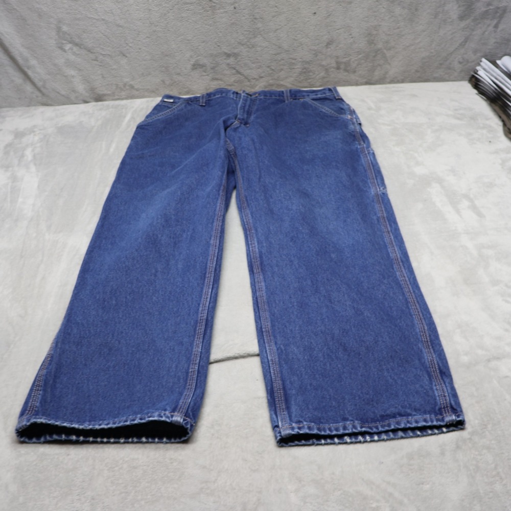 Carhartt Jeans Mens 36x30 Medium Wash Flame Resistant Loose Straight Dungaree